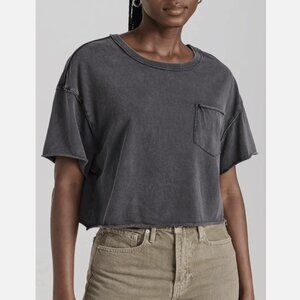 Free People We The Free Washed Black Fade Into You Cropped Tee